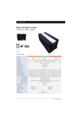 Alpex 6000 Watt 24 Volt Dijital Ekranlı Tam Sinüs İnverter