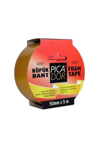 Picador Çift Taraflı Köpük Bant Uzunluk ve Genişlik Seçenekleri 38Mm X 5 Metre