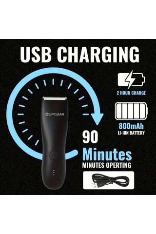 Dashanshop Siyah Taban Yok Groin Vücut Kılı Trimmer Çift Başlı Cilt Dostu Hassas Kesim Şarj Edilebilir Erkek Ball Shaver