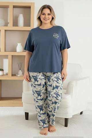 Pijamoni Kadın Ring Viskon Bisiklet Yaka Kısa Kol İnce Pijama Takımı 1445/9 - 1 Adet Füme