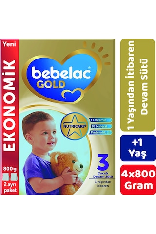Bebelac Gold 3 Çocuk Devam Sütü 800 G 4 Adet