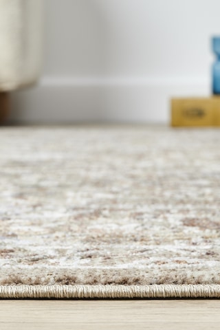 Seyran Monde 804 Bej Antialerjik Polyester Makine Halısı %100 Pamuk Taban, Düz Saçak 1bej