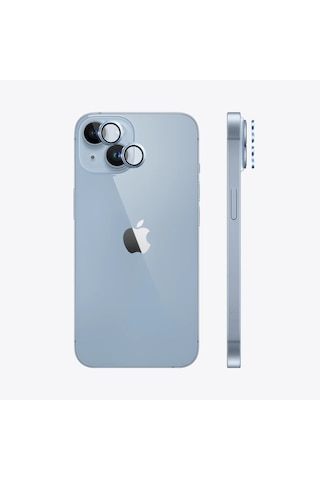 Safeus Safir Temperli Kamera Lens Koruyucu Apple Uyumlu iPhone 14 Plus Ve İle Mavi