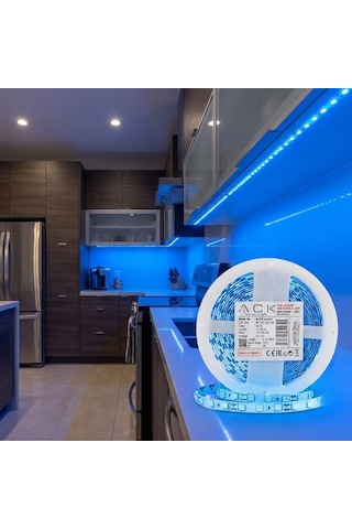 Buffer Mavi Led Şerit 5m 60 Led/m 12v 14.4w Güçlü 3 Çipli Işık Şerit Led