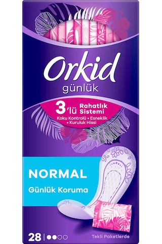 Orkid Tekli Normal Günlük Ped 28'li