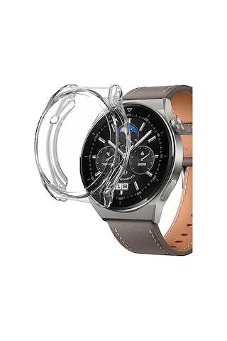 Huawei Watch Gt5 Pro 46mm Kılıf 360 Full Round Soft Silicone Şeffaf Watch Gt5 Pro 46mm İle Uyumlu Kılıf - Şeffaf