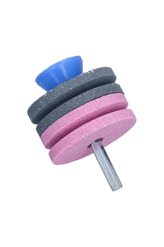 Springsun 3 Adet 4 Katlı Korundum Taslağı, Çim Biçme Makinesi Bıçağı Kesici Takımı, Kolay Kurulum, Dayanıklı Kesici Aparatı