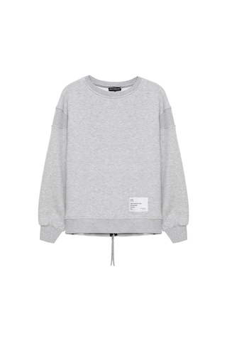 Fermuar Detaylı Sweatshirt Gri