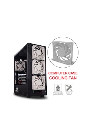 Suntek Sessiz Soğutma Kasa Fanı 12 Cm/120mm Dıy 4-pin Beyaz