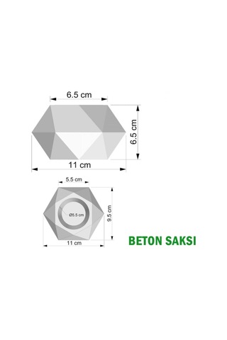 Yapay Çiçek Deposu Beton Saksıda Yapay Bitki 4lü Set Model 4