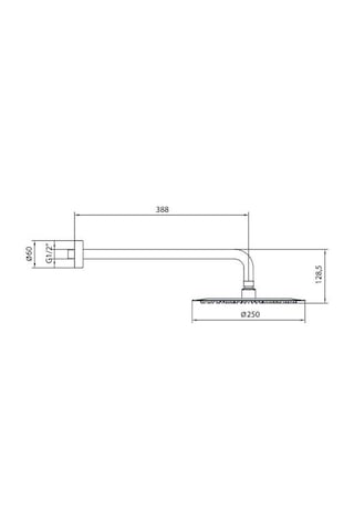Ar Olympos Tepe Duş Başlığı Ø 250 Mm Duvardan Borulu L 388 Mm 102145086 Krom