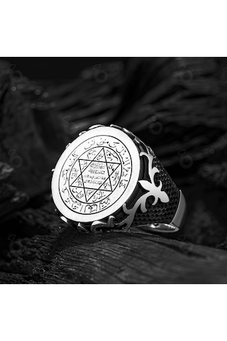 925 Ayar Gümüş Mühr-Ü Süleyman Erkek Yüzük (546715187)