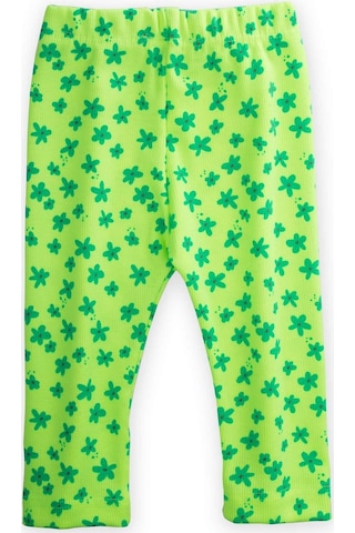 Cigit Neon Mevsimlik Kız Tayt 0-5 Yaş Yeşil Çiçekli Desen Yeşil