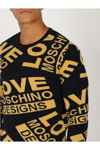 Moschino Moschıno Erkek Kazak / M.Lov.2019.6494 Siyah-Sarı Siyah