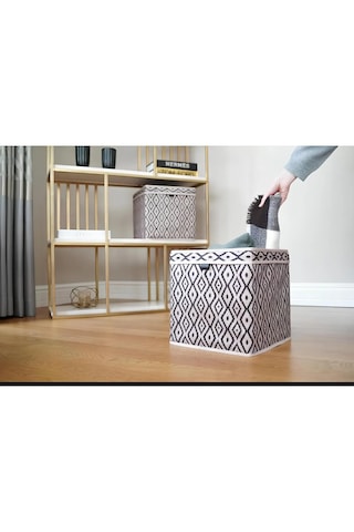 Bohe Raf Düzenleyici Kutu Dolap Organizer 30 X 30 X 30 Bej