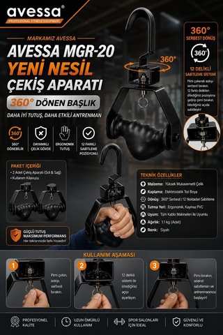 Premium Parça Oto Mgr-20 Yeni Nesil Çekiş Aparatı 360 Derece Çift