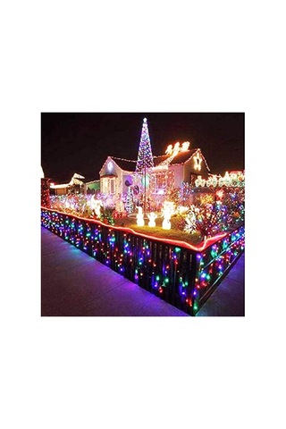10 Metre Fişli Led Işık - 100 Led Rgb Renkli Yılbaşı Dekorasyon Lambası 10c