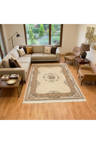 Nergis 200 X 300 İpek Halı Bej
