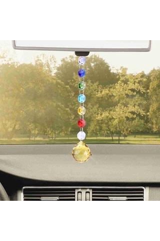 Asılı Pencere Kolye El Yapımı Gökkuşağı Kristal Prizmaları Top Avize Lambası Noel Dekoru Sarı Diğer