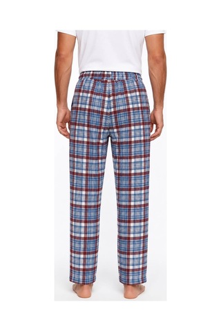 Yasar Underwear Erkek Pijama Altı %100 Pamuklu Ekose Desenli Cepli Ve Bağcıklı Mavi,bordo Mavi,bordo