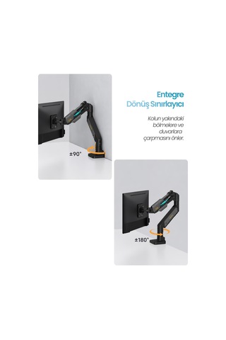 24-57" Armada Ultrawide Ekran Monitör Kolu 30 Kg Kapasiteli Vesa Uyumlu Tam Hareketli Monitör Standı