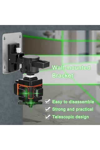 Vkemall Duvar Tipi Seviye Ayakçığı Seti: 360 Döner, 15 Hassas Ayar, Mıknatıslı Ve Demir Plakalı, Plastik+metal Malzeme