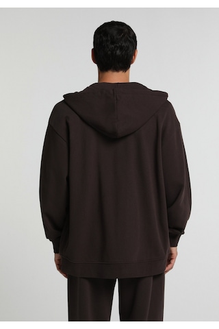Colin's Colins Oversize Fit Kapüşonlu Düz Erkek Kahverengi Sweatshirt Cl1075851 Q1.v2 Dbr Koyu Kahverengi