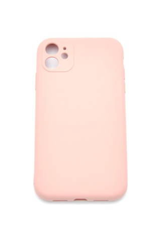 Apple Uyumlu iPhone 11 Düz Renk Esnek Yumuşak Silikon Kılıf Rubber Pembe