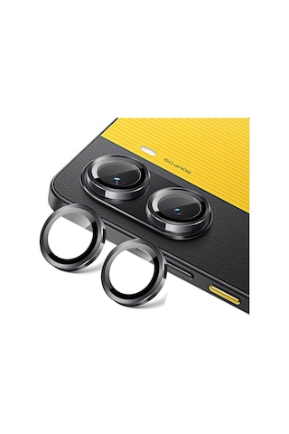 Forzacase Xiaomi Poco X7 Pro İle Uyumlu Kamera Camı Lens Koruyucu Halka Seti - Fc381 Siyah
