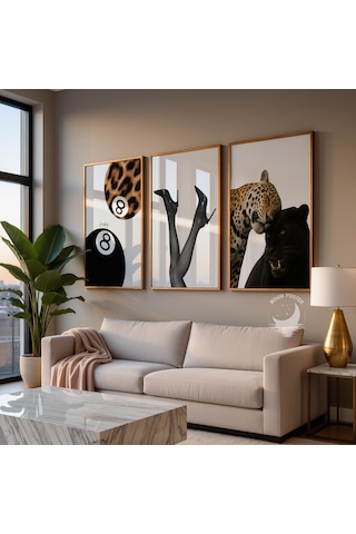 3'lü Leopar Ve Siyah Panter Çerçevesiz Poster Seti Estetik Moda Dekorasyon Poster 3'lü Leopar Ve Siyah Panter Çerçevesiz Poster Seti Estetik Moda Dekorasyon Poster