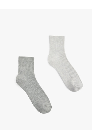 Koton 2'li Basic Soket Çorap Seti Gri 6sak80680aa