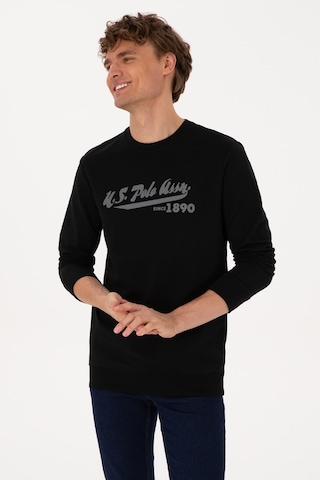 U.S. Polo Assn. Erkek Bisiklet Yaka Regular Fit Siyah İnce Sweatshirt 50316315-VR046