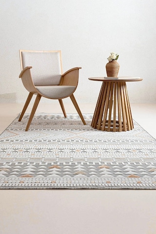 Koza Halı Sand Gri Sarı Kolay Temizlenebilir Halı Kilim Salon Oturma Odası Gri Sarı