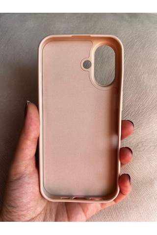 Apple Uyumlu iPhone 16 Plus Logolu İçi Kadife Silikon Lansman Kılıf