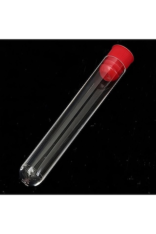 Deney Tüpü 16 X 100 Mm / Plastik 50 Adet - Dibi Yuvarlak Kapaklı