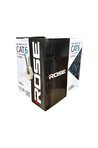 Rose 23awg 100 Metre Cat6 Ethernet Kablo - Gri