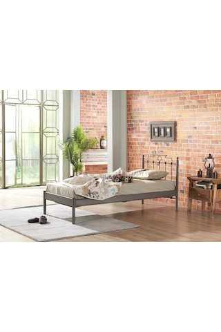 Bedliga Hatkus-S Ferforje Metal Tek Kişilik Karyola