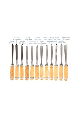 12pcs Ahşap Torna Kesme, Oyma El Kesim Seti Ahşap İşleme Profesyonel Torna Yatık Ahşap Oyma Kök Oyma Mobilyaları