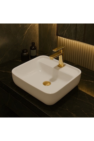 Turavit PRT0711 Porto Batarya Delikli Çanak Lavabo 40 x 40 CM