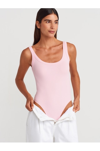 Dilvin 21053 Askılı Bodysuit-toz Pembe Toz Pembe