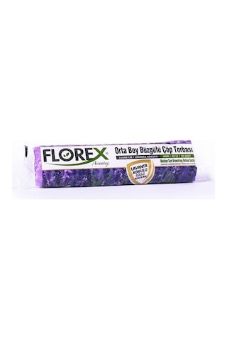 Florex 40 L Büzgülü Lavanta Kokulu Çöp Torbası Poşeti 2 x 10'lu 55 x 60 CM