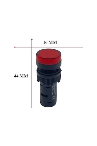 24v Göz Lambası Kırmızı Ledli 19 Mm