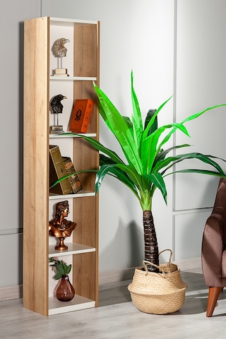 Eva Medium Dekoratif 5 Raflı Suntalam Kitaplık