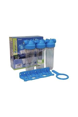 Atlas Üçlü Filtre Kabı 10'' - 3/4'' Bağlantılı - Za3310680