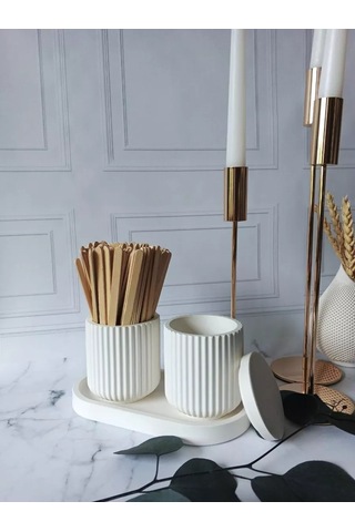 Cre Art Kuru Çiçekler İçin Dekoratif Alçı Set Ev Dekorasyonu İçin Kuru Çiçek Vazosu Alçı Seti 236592464 Beyaz