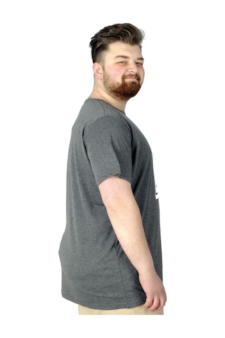 Mode Xl Büyük Beden Tshirt Baskılı Flu 22152 Antramelanj 001