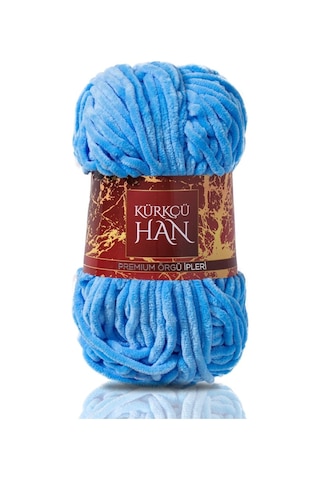 Kürkçü Han Kadife 100 G 95 M Örgü İpi Khkad Deniz Mavisi