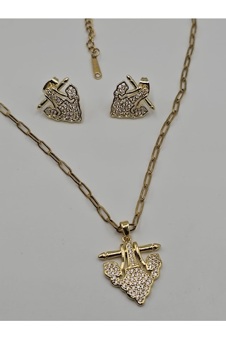 Vip Altın Kaplama Escudo Kalkan Çelik Kolye