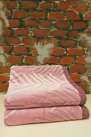 Özdilek 2 Adet Yaprak El Yüz Havlusu Kadife 50 x 90 Pembe