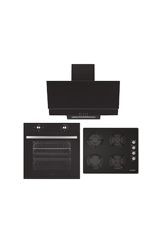 Alveus AF850 - A10 - AD07 Siyah Ankastre Set